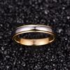 NUNCAD 4mm Rings for Men Women Two-Tone 14K Gold-Plated Tungsten Wedding Bands Silver-Plated Promise Ring Step Edges Size 11.5 view 3