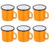 P&P CHEF Enamel Camping Coffee Mug Set of 6, Small Colored Mugs Cups for Family Gathering/Friend Party/Camping/Picnic/Fishing, Lightweight & Portable -12 Ounce, 350ML & Yellow view 1