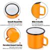 P&P CHEF Enamel Camping Coffee Mug Set of 6, Small Colored Mugs Cups for Family Gathering/Friend Party/Camping/Picnic/Fishing, Lightweight & Portable -12 Ounce, 350ML & Yellow view 3