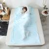 Cotton Sleeping Bag Liner Lightweight, Travel Sheet Sleep Sacks Adults with Open Side Buckle and Carrying Pouch for Hotels, Camping, Backpacking, Machine Washable,Blue,180 * 220cm(71x87) view 1