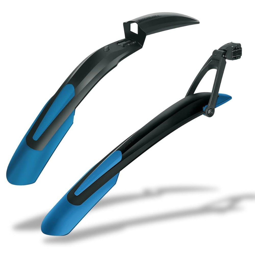 SKS Germany Blade Set Blue 26" - 29" Mudguard Set with Quick-Release Fastening, Bicycle Splash Guard (Ideal Bicycle Accessory for Mountain Bikes, consisting of SHOCKBLADE & X-Blade), Blue