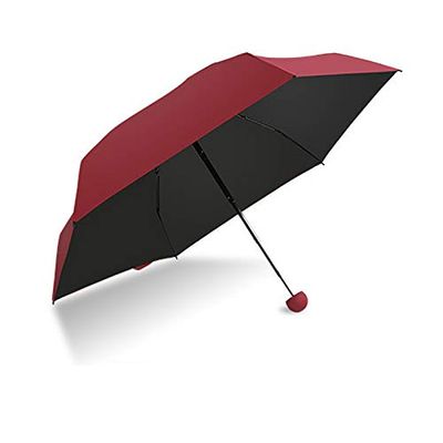 lliang Umbrella Mini Capsule Umbrella Windproof 5 Fold Manual Sunny Umbrella Women Clear Pocket Anti-uv Umbrella Rain For Child Adult