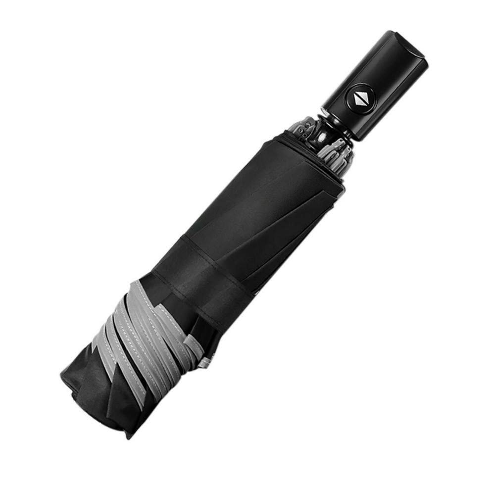 lliang Umbrella Automatic Umbrella Reverse Folding Business Umbrella With Reflective Strips Umbrellas Rain For Men Women Black Coating