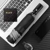 lliang Umbrella Automatic Umbrella Reverse Folding Business Umbrella With Reflective Strips Umbrellas Rain For Men Women Black Coating view 2