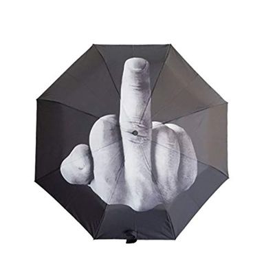 lliang Umbrella Women Umbrella Rain Middle Finger Umbrella men Windproof Folding Parasol Personality Black Middle Finger Umbrellas