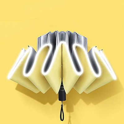 lliang Umbrella Umbrella Female Rainproof Windproof Reflective Umbrella Female Anti-uv Umbrella Yellow Folding Automatic Umbrella Mini