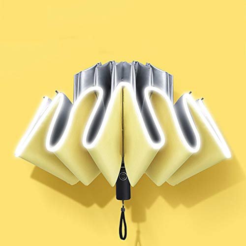 lliang Umbrella Umbrella Female Rainproof Windproof Reflective Umbrella Female Anti-uv Umbrella Yellow Folding Automatic Umbrella Mini