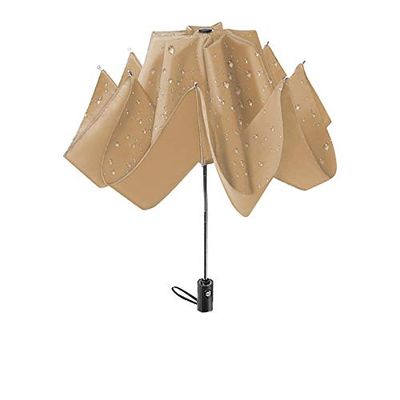 lliang Umbrella Automatic Umbrella Men 3 Folding Reverse Windproof Car Umbrella Rain Women Upgrade Waterproof Small Umbrella