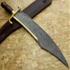 Handmade Damascus Crocodile Dundee Bowie knife, Hunting Bowie Knife With Sheath. Survival knife for men. Fixed Blade With Micarta Handle view 2