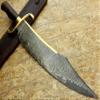 Handmade Damascus Crocodile Dundee Bowie knife, Hunting Bowie Knife With Sheath. Survival knife for men. Fixed Blade With Micarta Handle view 3