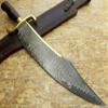 Handmade Damascus Crocodile Dundee Bowie knife, Hunting Bowie Knife With Sheath. Survival knife for men. Fixed Blade With Micarta Handle view 4