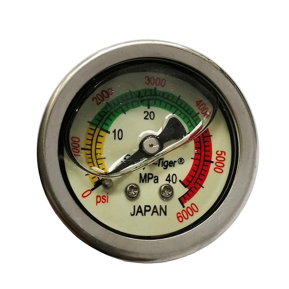 UP100 PCP Paintball High Pressure Liquid/Oil-Filled Dive Pump Pressure Gauge 46MM 40MPA / 6000PSI M10 * 1