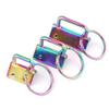 20-32mm rainbow Key Fob Hardware with Key Rings Sets metal keychain hardware for webbing Wristlets Fabric Key Chain key rings Ribbon 10pcs (32mm) view 2
