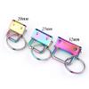 20-32mm rainbow Key Fob Hardware with Key Rings Sets metal keychain hardware for webbing Wristlets Fabric Key Chain key rings Ribbon 10pcs (32mm) view 3