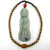 3.6" China Certified Grade A Nature Hisui Jadeite Jade Blessing Kwan-yin Hand Carved Pendants 0133 view 1