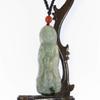 3.6" China Certified Grade A Nature Hisui Jadeite Jade Blessing Kwan-yin Hand Carved Pendants 0133 view 2