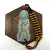 3.6" China Certified Grade A Nature Hisui Jadeite Jade Blessing Kwan-yin Hand Carved Pendants 0133 view 4