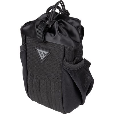 Topeak FreeLoader Bike Bag (Black) 1L Stem-Mounted Handlebar Storage Pouch with Adjustable Straps, Side Mesh Pocket, and Drainage Hole for Snacks, Bottles, or Small Gear