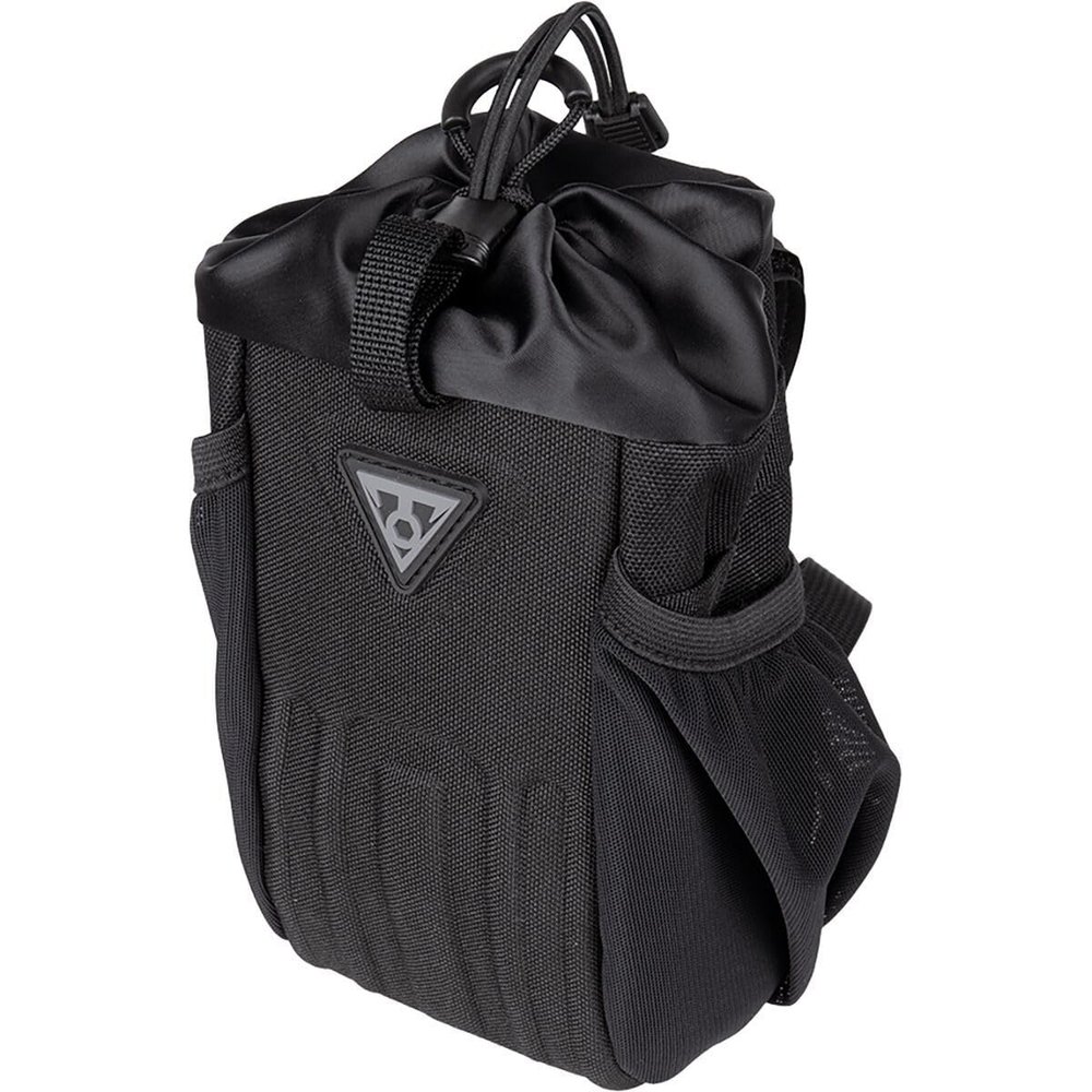 Topeak FreeLoader Bike Bag (Black) 1L Stem-Mounted Handlebar Storage Pouch with Adjustable Straps, Side Mesh Pocket, and Drainage Hole for Snacks, Bottles, or Small Gear