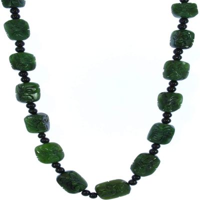 0.9" China Certificate Nature Nephrite Hetian Green Jade 18 Arhat Buddha Hand Made Necklace Pendants 0069