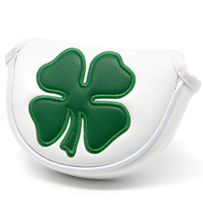 Barudan Golf Putter Cover Half Mallet Putter Headcover Magnetic Club Protector (White)