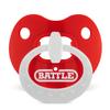 Battle Sports Binky Oxygen Football Mouthguard - Detachable Strap, Maximum Breathability, Works with Braces & No Boiling Required - Red/White view 1