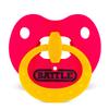 Battle Sports Binky Oxygen Football Mouthguard - Detachable Strap, Maximum Breathability, Works with Braces & No Boiling Required - Pink/Yellow view 1