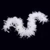 Flydreamfeathers Feather Boa 25 Gram, 4 Feet Long Chandelle Feather Boa, Great for Party, Wedding, Halloween Costume, Christmas Tree, Decoration (White W/Silver Tinsel) view 2