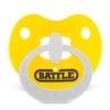 Battle Sports Binky Oxygen Football Mouthguard - Detachable Strap, Maximum Breathability, Works with Braces & No Boiling Required - Yellow/White view 1