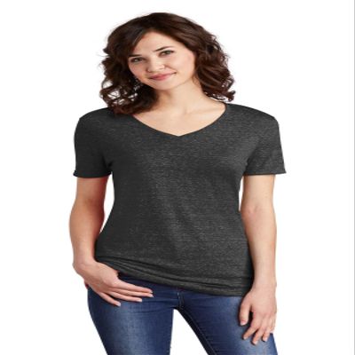 JERZEES Women's Snow Heather Jersey V-Neck XL Black Ink