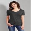 JERZEES Women's Snow Heather Jersey V-Neck XL Black Ink view 2