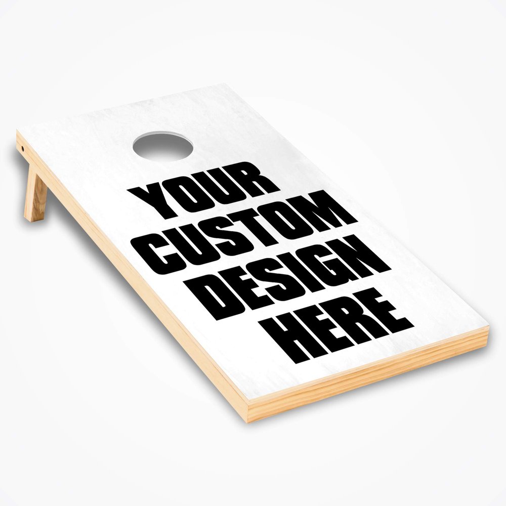 247 Skins Customized Cornhole Decal - Upload Your Image Here - Customize in Real Time - Design Graphic Vinyl Wrap Sticker Skin Corn Hole Board Set 2-Pack