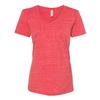 JERZEES Women's Snow Heather Jersey V-Neck S Red view 1