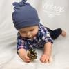 My Lello Baby Vintage Rabbit Ears Cotton Beanie Hat - (Newborn) - Faded Blue view 4
