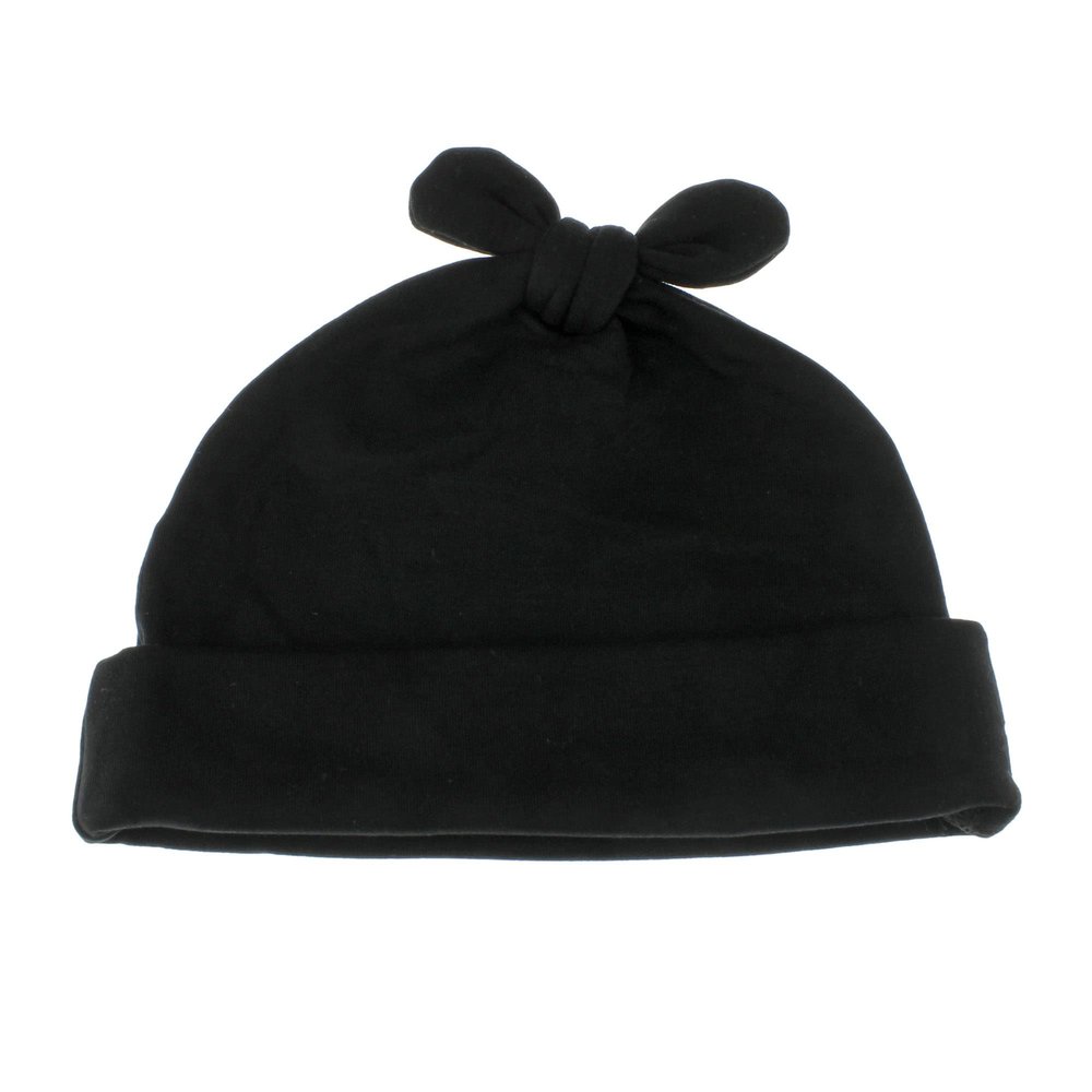 My Lello Baby Vintage Rabbit Ears Cotton Beanie Hat - (0-6mo) - Black