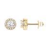 PAVOI CZ Halo Stud Earrings, 925 Silver, Yellow Gold, Size 6.35 Millimeters view 1