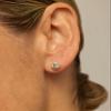PAVOI CZ Halo Stud Earrings, 925 Silver, Yellow Gold, Size 6.35 Millimeters view 3