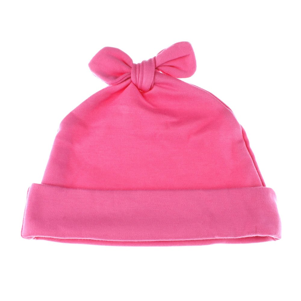 My Lello Baby Vintage Rabbit Ears Cotton Beanie Hat - (0-6mo) - Hot Pink