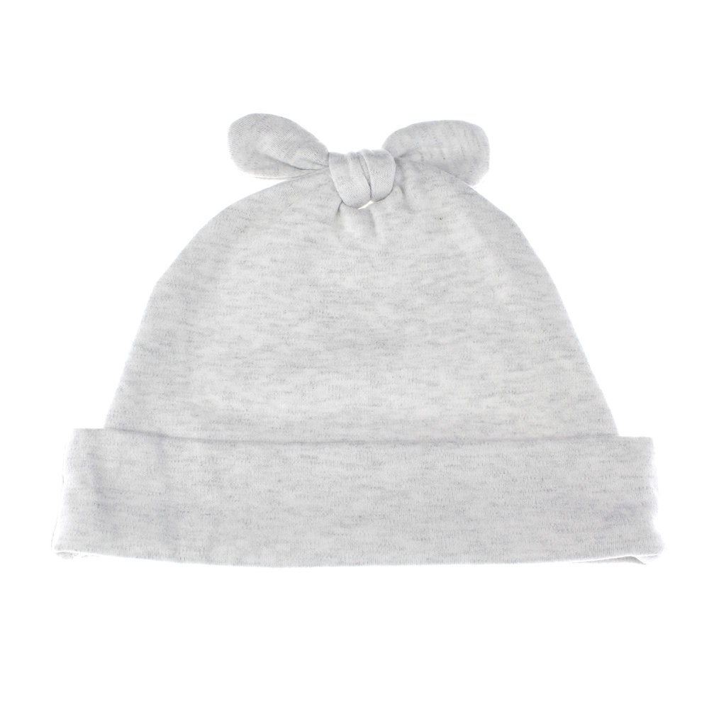 My Lello Baby Vintage Rabbit Ears Cotton Beanie Hat - (0-6mo) - Light Heather Gray
