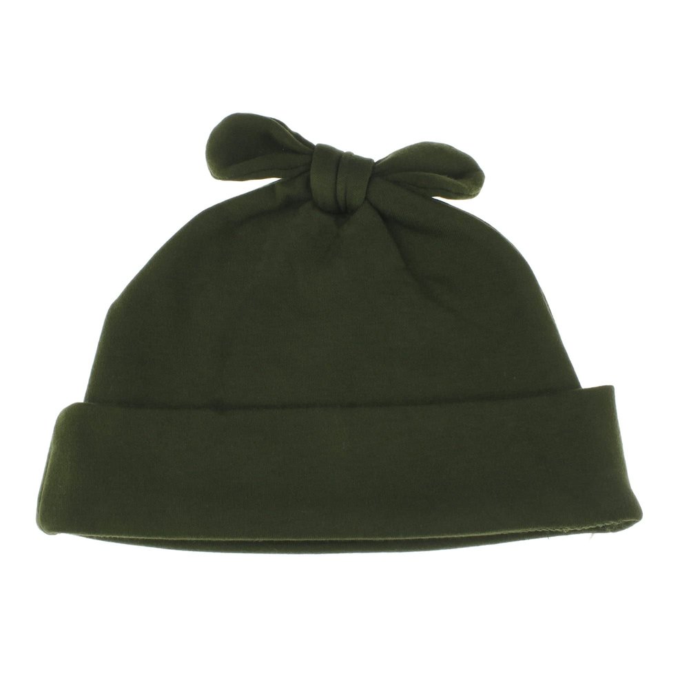 My Lello Baby Vintage Rabbit Ears Cotton Beanie Hat - (0-6mo) - Olive Green