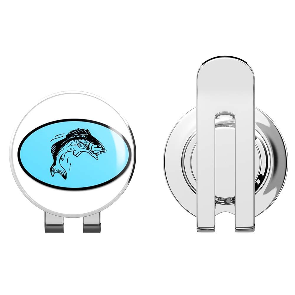 888 Graphics Fish Jumping Golf Hat Clip with Magnetic Ball Marker