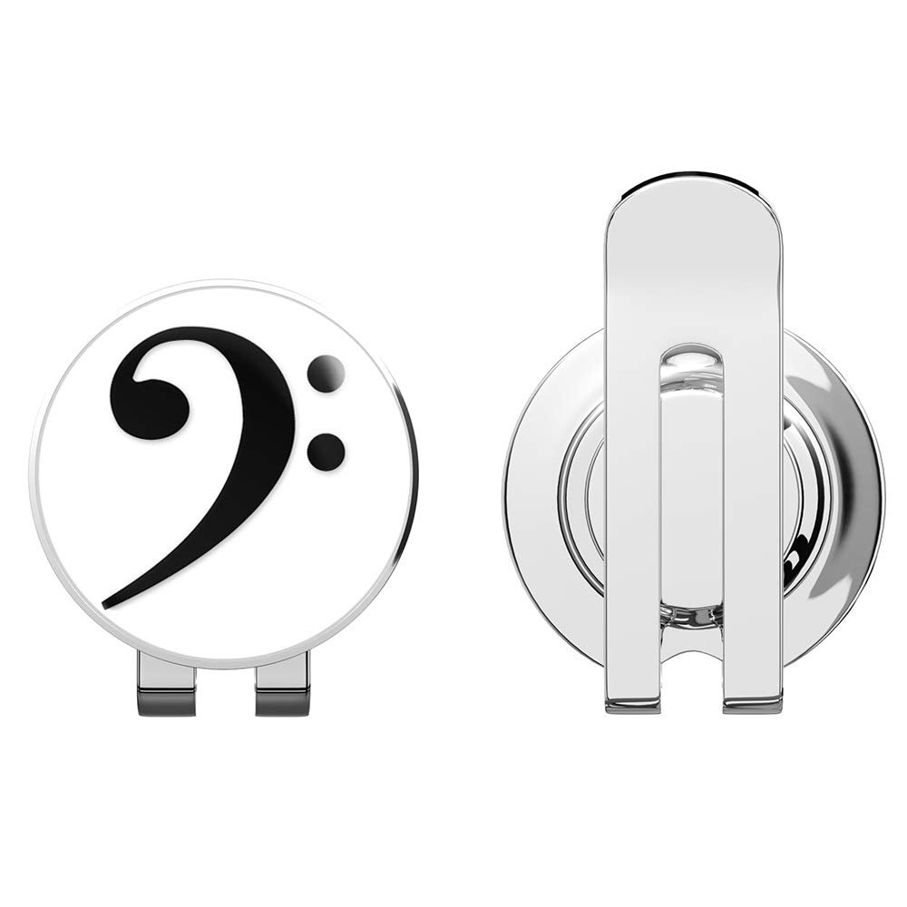 888 Graphics Bass Clef Music Golf Hat Clip with Magnetic Ball Marker