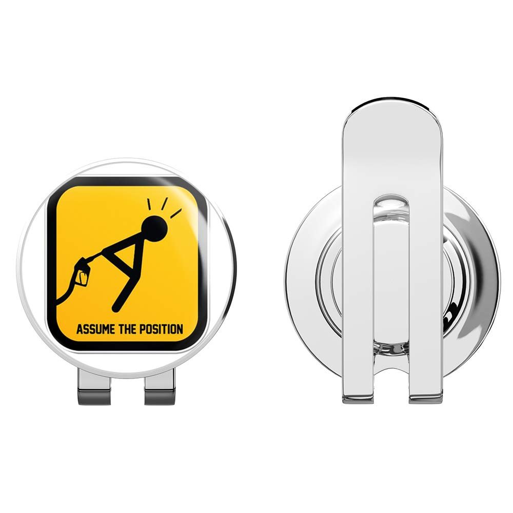 888 Graphics Assume The Position Gas Pump Get Screwed Funny Golf Hat Clip with Magnetic Ball Marker
