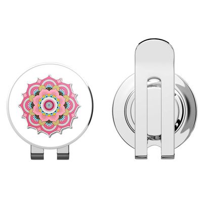 888 Graphics Mandala Beautiful Pink Golf Hat Clip with Magnetic Ball Marker
