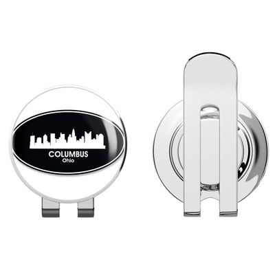 888 Graphics Columbus Ohio Oval Golf Hat Clip with Magnetic Ball Marker