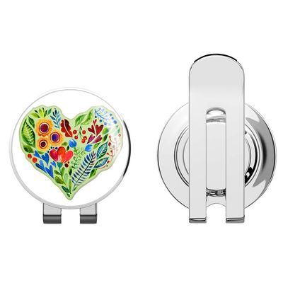 888 Graphics Floral Heart Watercolor Golf Hat Clip with Magnetic Ball Marker