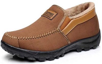 Asifn Men's Moccasins Slippers Memory Foam Slip on Loafers Lined House Shoes Indoor Outdoor Winter Brown 10.5 US