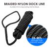 Amarine Made 1/2 X 15 Dock Lines, 4pcs Boat Dock Lines, 12 Eyelet Boat Ropes with Loop, Boat Rope Docking 968lbs Working Load, Nylon Dock Line with 4840lbs Strength, Boat Ropes for Docking, Black view 3