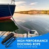 Amarine Made 1/2 X 15 Dock Lines, 4pcs Boat Dock Lines, 12 Eyelet Boat Ropes with Loop, Boat Rope Docking 968lbs Working Load, Nylon Dock Line with 4840lbs Strength, Boat Ropes for Docking, Black view 4