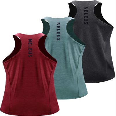 NELEUS Men's 3 Pack Running Tank Tops Dry Fit Muscle Athletic Workout Shirts,5069,Grey Black,Light Green,Red,US XL,EU 2XL